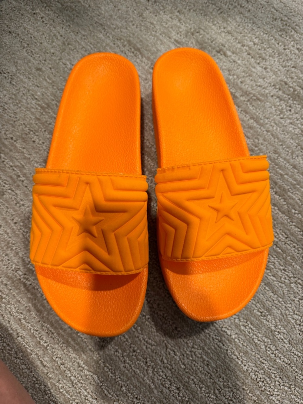 Orange Star-Detail Slide Sandals